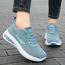 Women's Athletic Shoes, Available In Plus Sizes, Slip-On Design, Lightweight And Breathable Mesh Upper, Slip-Resistant And Shock-Absorbing, Machine Washable, Sporty Style, Tennis Shoes, Perfect For Everyday Wear, Running, Fitness, Travel, And Shopping, Making A Great Women's Day And Mother's Day Gift. - 淺藍色 - 查看 5