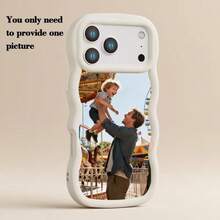 1 Stück individuell gestaltetes Makronen-Design Handyhülle, modisches Wellenmuster, Mehrfarbige Optionen, DIY Handyhülle - Heißes Pink - Übersicht 3