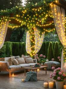 1 Set Of 10/20/30/50/100/200 Lights, 1/2/3/5/10/20 Meter Christmas Green Copper Wire Luminous Color Light String, Festive Atmosphere Light String, Invisible Copper Wire Light, Warm Night Light, Cute Little Gift, Holiday Gift, Room Decoration Night Light, Shopping Mall Event, Boyfriend/Girlfriend Gift, Dad/Mom Gift - Huang Guang - View 5