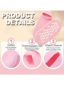 1 Pair Gel Foot Mask Socks, For Repairing Dry, Cracked Feet, Moisturizing, Exfoliating And Nourishing With Essential Oils, Anti-Slip To Prevent Cracking, Unisex Suitable For All Seasons - Multicolor - View 5