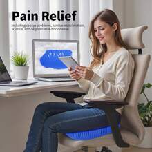 Silicone Seat Cushion, Cooling Seat Cushion (Super Large & Thick), Breathable Honeycomb Design Absorbs Pressure Points Seat Cushion, Gel Cushion For Office Chair, Home Car Seat Cushion For Wheelchair - 彩色 - 查看 3