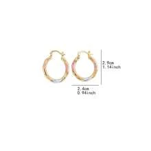 1 Pair Of Vintage Colorful Geometric Simple Hoop Earrings| High-Quality Zinc Alloy Paired With Copper Earrings, Suitable For Daily Wear, Weddings, And Gifts For Friends. - SSS1134 - Xem 4