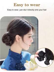 Elegant Women's Hair Accessory, Donut Bun Synthetic Hair Scrunchie, Elastic Clip-In Hair Extension, Heat Resistant Synthetic Fiber, Versatile Design, Suitable For All Hair Types, Secure Wear, Suitable For Daily And Occasions, Hair Styling Set, Hair Styling Tool Set ,Hair Styling Kit ,Hair Tool Kit Beauty Home Hair Accessories - Multicolor - View 3