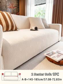 1pc High-Density Geometric Diamond Plaid Textured Sofa Cover, Pet-Friendly, Anti-Scratch, Suitable For All Seasons, Machine/Hand Washable, Removable, For Living Room/Bedroom Sofa Decoration And Protection, Fits 1/2/3/4 Seater Sofas - Multicolor - View 17