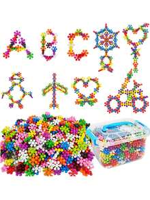 600 PCS Building Blocks Connect Toys,Interlocking Solid Plastic Educational Toys Sets For Preschool Kids Boys And Girls Aged 3+, Promote Fine Motor Skills And Sensory Development. - Multicolor - View 7