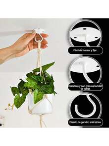 EstiloTendenciaGanchos Techo, Ganchos Montaje En Pared De Metal Resistente Para Colgar Comederos De PáJaros, Gancho De DecoracióN Al Aire Libre, 2 Piezas (Negro)Calidad PremiumVersióN Mejorada - blanco - Ver 4