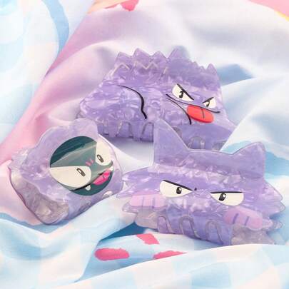 3pcs Pokemon Inspired Cute Anime Style Hair Clips, Cartoon Adorable Valentine's Day Gift For Women