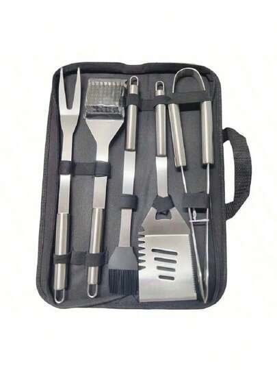 1 pieza Tenedor de barbacoa de acero inoxidable, accesorio esencial para asar a la parrilla