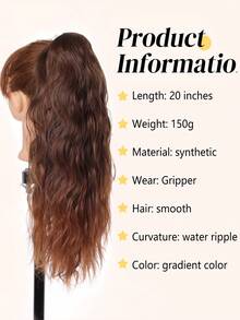 Women's Ponytail Extensions, Claw Clip Ponytail Extensions, Multi-Layered, Voluminous, Thick Wavy Hair, Chin Clip Ponytail Extensions, Soft Synthetic Hair, Gradient Brown. - Multicolor - View 2