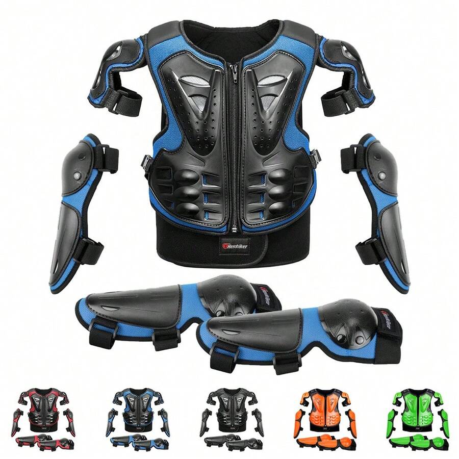 1 Piece Set Motorcycle Armor Set Riding Back Chest Guard Motorcycle Cross-Country Body Armor Motorcycle Back Chest Guard Racing Motorcycle Armor Elbow Knee Guard Motorcycle Protection Accessories