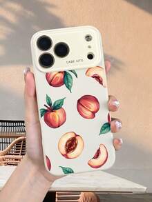Niedliche Handyhülle mit realistischem Pfirsichmuster – Ästhetisches Design, minimalistisch-schick und robust. Kompatibel mit iphone17 promax/17 pro/17/Air/16promax/16pro/16/15promax/15pro/15/14promax/14pro/14/13promax/13pro/13/12promax/12pro/12 - Antike weiß(white) - Übersicht 2