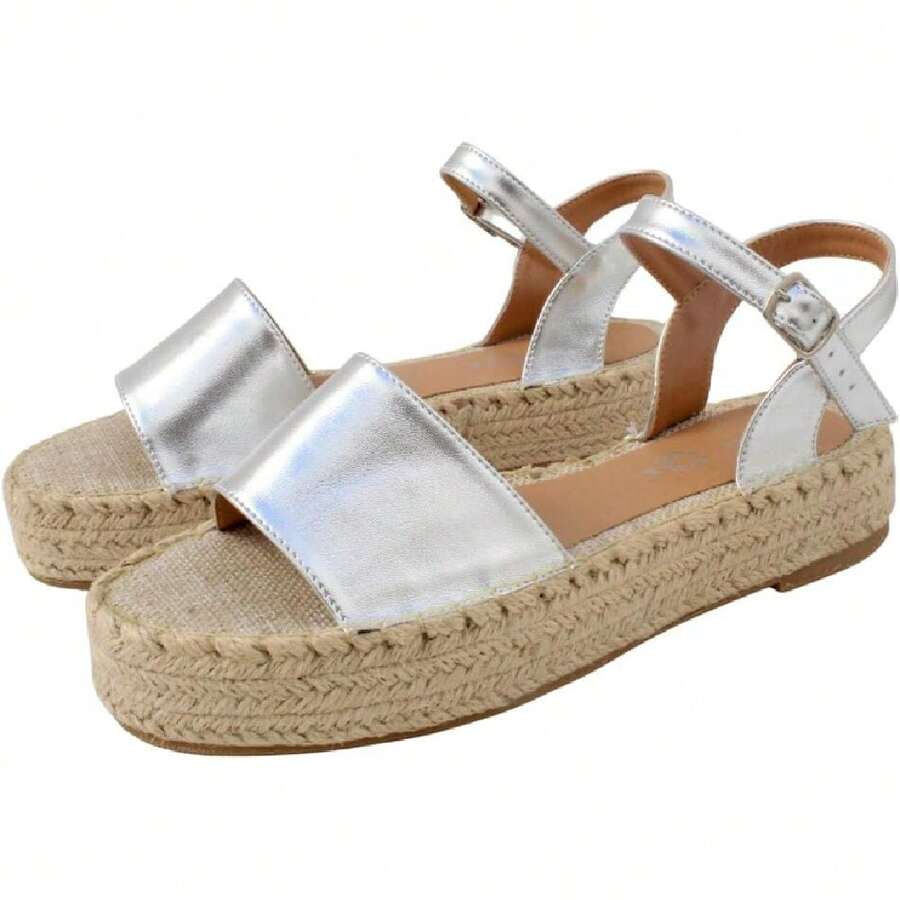 Pulaski Kaan Plata | Sandalias de Yute tipo alpargata para mujer | Vegana y Hecha a mano | Diseño artesanal con materiales veganos | Cómoda | Ligera | Ideal para verano, playa o uso diario,37290290 - Azul Cadete - Ver 1