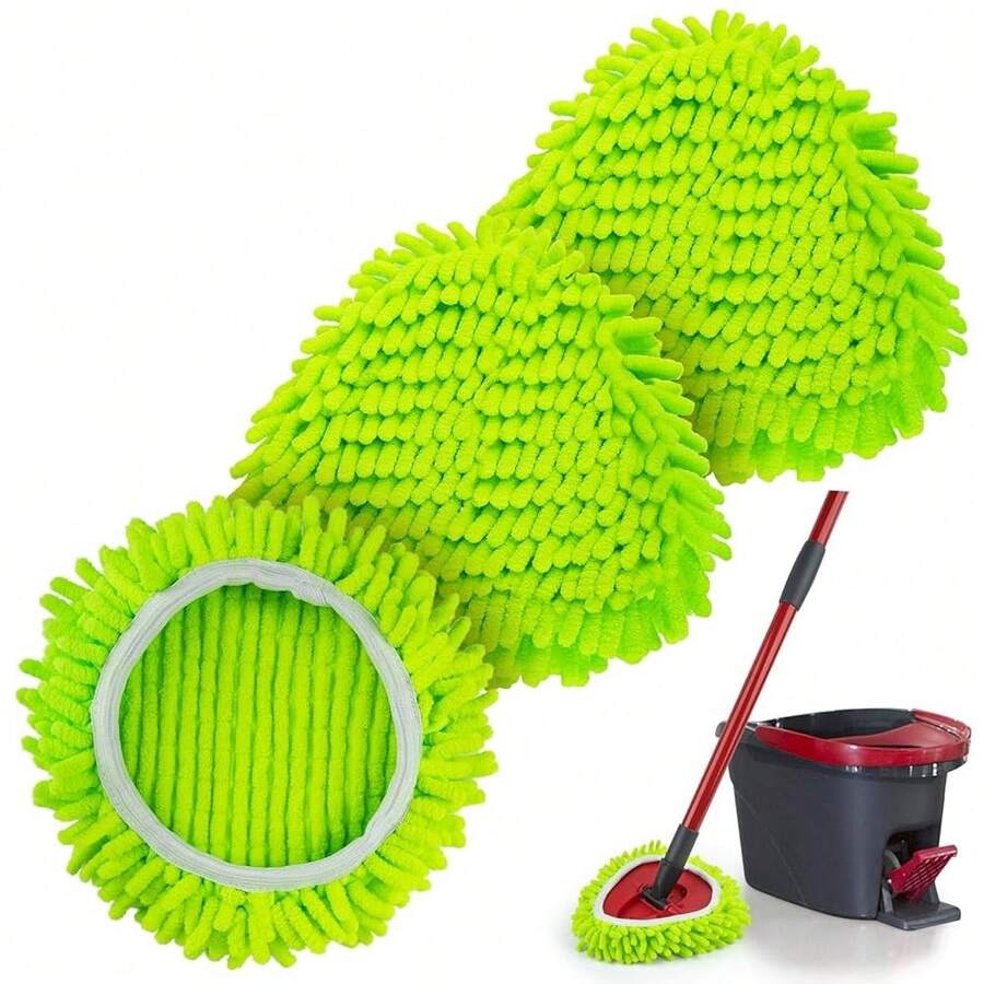 Chenille Duster Mop Head Compatible With O Cedar Mop Easywring 1-Tank System, Microfiber Chenille Mop Pads Spin Mop Refill For Dry & Wet Use, 3 Pack,1-TankMopRefills(3pcs) - 1-Bộ thay thế cho cây lau nhà (3 cái) - Xem 1