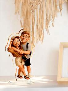 1-4pcs Customized Acrylic Photo Plaque, Personalized Cartoon Digital Art Photo, Customized Acrylic Memorial Gift, Ideal Personalized Photo Stand Decor For Anniversary, Wedding, Valentine's Day, Special Occasions ,Forever Love ,Living Room Decor - Multicolor - View 4