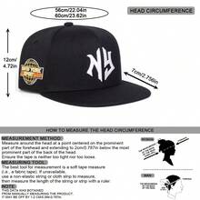 AR 1 件男士纽约刺绣嘻哈帽，纽约时尚运动棒球帽，可调节户外防晒休闲帽，适合春季、秋季、海滩、旅行、派对 - 彩色 - 查看 2