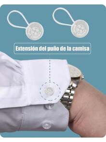 EstiloElásticos prémium para camisa de vestido, extensores de cuello, extensor de cuello invisible cómodo y premium, agrega 2,5 cm al instante, extensores de botones para camisas de vestir de hombreVersión mejorada - 10 artículos de plata - Ver 4