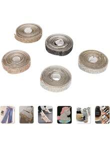 Estilo5 Rollos De Tiras Autoadhesivas De Diamantes De ImitacióN, 1 Yarda/Rollo De 1 Cm De Ancho, Cinta De Diamantes De ImitacióN De Cristal Ostentoso Cortable Para DecoracióN De Manualidades DIYVersióN Mejorada - 1 - Ver 4