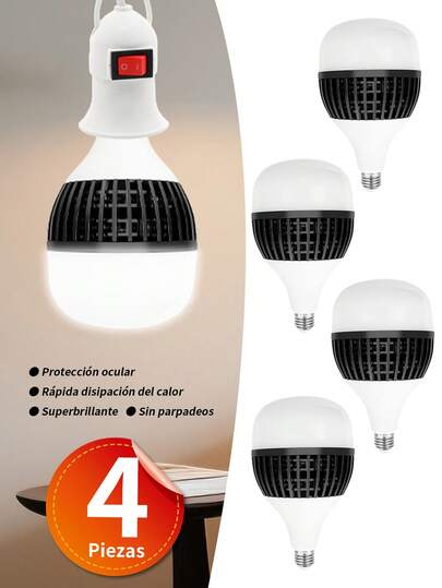 1/4/5/6 pz Foco ahorrador led de luz fría,foco de alta potencia LED,E27 Super Brillante LED Lámparas Bombillas ,50/80/100/150W Bombilla Lámpara Iluminación para el Hogar Cocina Garaje, bombilla blanca diurna brillante, ángulo de haz de 180°, foco bala de techo LED, foco LED de alta potencia, ideal para lugares exteriores o interiores,bombilla LED en formade T 40W, base E27, luz blanca 6500K,no regulable,fabricada de aluminio y plástico.