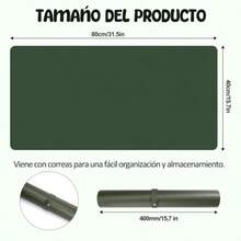 Alfombrilla para Ratón Grande Mouse Pad XXL de A una Cara PU 800 x 400 x 2 mm Tapete Escritorio para Gamer Computadora PC Laptop Oficina Hogar (Verde) - Verde - Ver 2