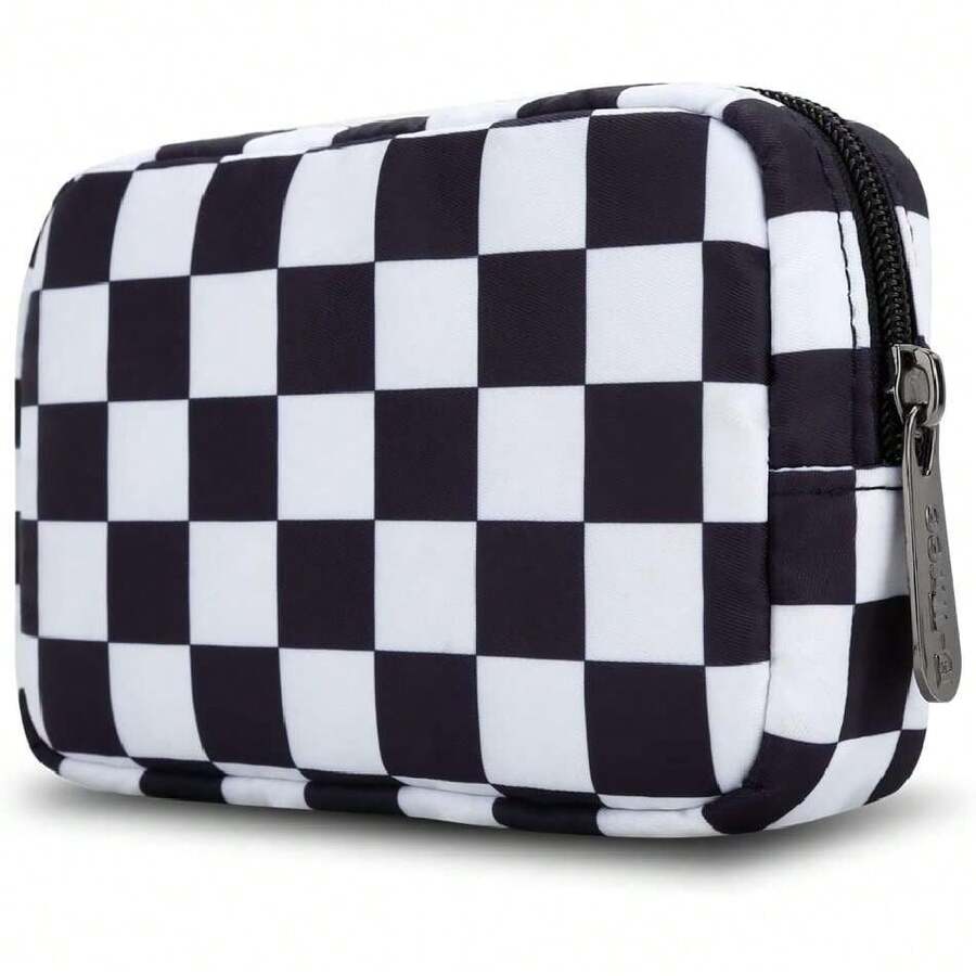 Bolsa Pequeña de Lona Con Cierre de, Estuche de Viaje Para Maquillaje, Bolsa de Cosméticos, Accesorios Electrónicos Portátiles, Organizar, Pequeña Bolsa Para Bolso,37265777 - Verde Oscuro - Ver 1