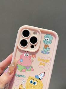 SPONGEBOB 1个卡通花卉图案防震手机壳，适用于三星/苹果17/16/15/14/13/12/11 Pro Max/12 Pro/14 Plus及其他型号 - 彩色 - 查看 4