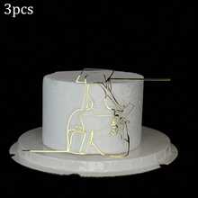 1个/3个金色亚克力人像毕业蛋糕装饰插牌，适合毕业派对DIY蛋糕装饰 - 彩色 - 查看 8