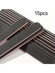 25pcs Professional Double-Sided Nail File Set | Black Matte Board Manicure Sanding Tools, 100/180 Grit, Washable Double-Sided Nail Files, Suitable For Natural Nails And Acrylic Nails, DIY Salon Use - Multicolor - View 6