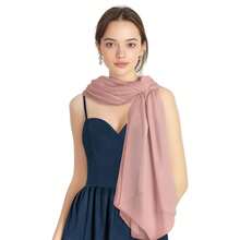 P Pothuiny Women Chiffon Sheer Shawl Wraps For Evening Dresses, 79inchx24inch Lightweight Soft Chiffon Scarfs Wedding Party Bridal,79inchx24inch,DustyRose - DustyRose - 查看 4