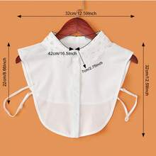 1pc Women's Chiffon Lace Hollow Embroidered Detachable Collar, Multi-Functional Sweater Dickey, Half-Shirt Design, Adjustable & Removable, Suitable For Autumn/Winter Everyday Wear - White - View 8
