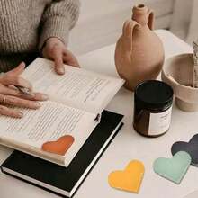 2/4/8/12件套，PU皮革心形书签，爱书人士必备，女士书签，适合女性和爱书人士，可爱手工书籍礼品配件，颜色随机，情人节礼物 - 彩色 - 查看 4