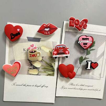 9个情人节主题冰箱贴，适合办公室、冰箱装饰，完美礼物