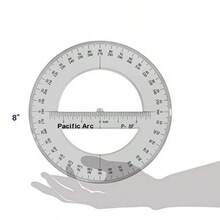 PACIFIC ARC P8F PROTRACTOR 20cm ACRYLIC 360 DEGREE - Claro - Ver 2