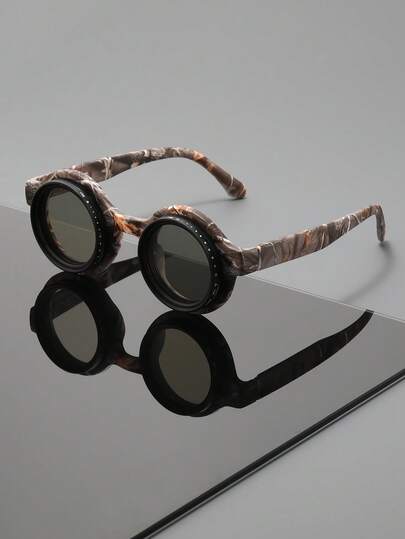 Rotatable Frame Fashion Glasses, Stylish & Versatile, Wide Leg Design, Suitable For Outdoor, Driving, Costume