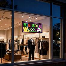 Father's Day Gift:LED Open Sign For Business 13"X7.87", Programmable App Control, Ultra Bright Dynamic Lighting, Waterproof Wall Mountable Light Up Sign For Storefront, Bar, Cafe, Salon & Restaurant - 13*7.9in-two-row Display - View 8