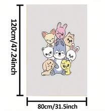 1pc Kpop S-Strays Skzoos Plush Blanket With Cute K-Pop Animal Characters (Skzoos & S-Strays) - Soft All-Season Bedspread, Sofa Throw, Room Decor, K-Drama Gift &, Machine Washable - 280 GSM - 彩色 - 查看 7