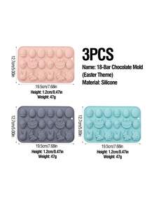 1pc Creative 18-Cavity Silicone Cake Mold, Easter Dinosaur Egg & Rabbit Shaped Silicone Cake, Ice Cream, Pudding, Jelly, Soap, Baking Mold DIY Tool