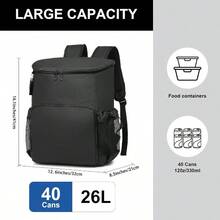 Mochila enfriadora para hombres y mujeres aada impermeable suave ligera a prueba de fugas 30 latas viajes camping picnic playa - 40 Latas+Negro - - Ver 4