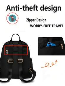 Women Fashion Backpacks - Black - View 5