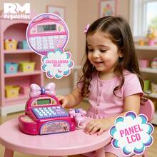 Caja Registradora con Accesorios Rosa para Niña, Caja Registradora Sonidos, Lector de Código, Juego de Simulación - Rosa - Ver 5
