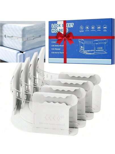 Estilo4 Piezas Sujetador De Sabanas De Cama, Porta SáBanas Para Esquinas, Para Mantener En Su Lugar, Para Colchones TamañO King, Queen Y Twin, FáCil InstalacióNVersióN Mejorada