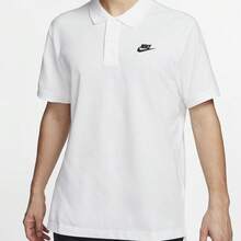 Nike Sportswear 纯色 Logo 休闲运动 Polo 衫，男款，白色 - 白色 - 查看 5