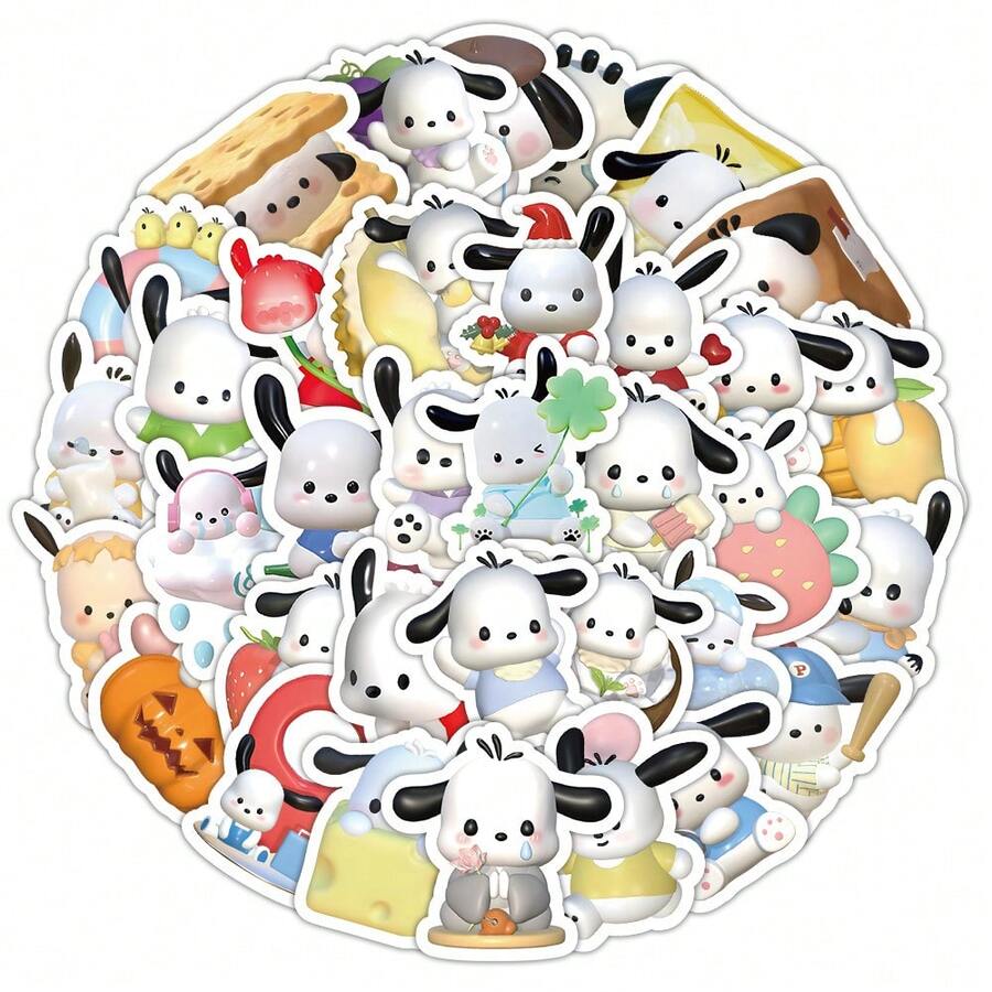 SANRIO 63 piezas Pegatinas de , el personaje de dibujos animados, en estilo graffiti 3D para bicicleta, diario, estuche de lápices, manualidades, álbum de recortes y papelería - 63 piezas - Ver 1
