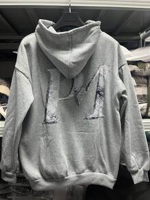 Men's Zip Up Hoodie Abstract Print Oversized Fit Lightweight Pullover For Casual Wear - Xám - Xem 10