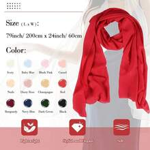 P Pothuiny Women Chiffon Sheer Shawl Wraps For Evening Dresses, 79inchx24inch Lightweight Soft Chiffon Scarfs Wedding Party Bridal,79inchx24inch,Red - 紅色 - 查看 8