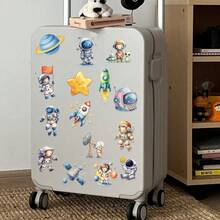 50 piezas Pegatinas transparentes de astronauta, pegatinas de dibujos animados de planeta lindos, pegatinas transparentes de cohete espacial, pegatinas de PET resistentes al agua, adecuadas para sobres, botellas de agua, computadoras, portátiles, teléfonos, equipaje, cuadernos, refrigeradores, etc. - N - Ver 8