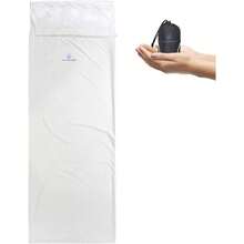 Mountainlodge - Saco de dormir para estaciones de clima cálido con bolsa de transporte resistente ligero y agradable a la piel para camping senderismo y mochilero. - Blancoconcierreizquierda - Ver 1