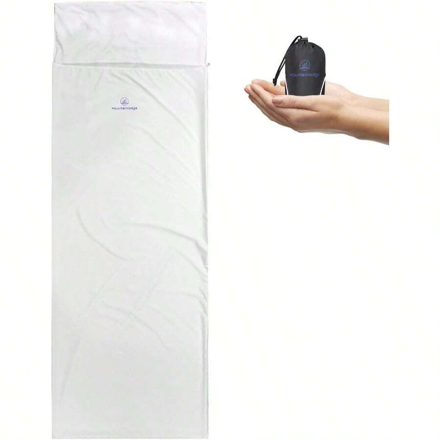 Mountainlodge - Saco de dormir para estaciones de clima cálido con bolsa de transporte resistente ligero y agradable a la piel para camping senderismo y mochilero. - Blancoconcierreizquierda - Ver 1