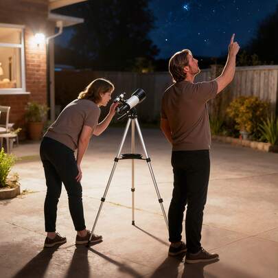  Outsunny Astronomy Telescope For Adults And Beginners, 70 Mm Aperture Portable Refractor Telescope With 40X/16X Magnification, Adjustable Tripod, Carry Bag For Travel, White