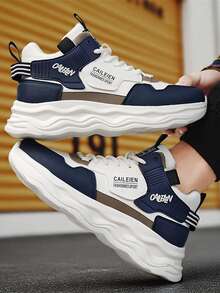 New Men's Thick Sole, Utility Shoes, Boots, Work Safety Shoes - Blue - View 3