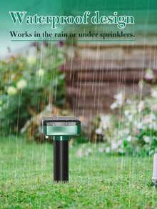 Ultrasonic Pest Repeller For Outdoor, Solar Powered, Deters Mosquitoes, Rodents, Snakes, Chipmunks & Gophers, Ideal For Lawn, Garden & Yard - màu xanh lá - Xem 3